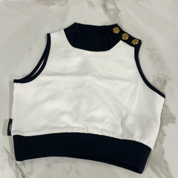 Balmain Kids White Mock Neck Tank Top - Picture 3 of 7